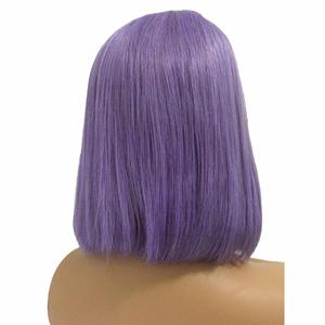 Pelucas Bob de Cabello Humano Morado Claro, 13x4, con Frente de Encaje, Cabello Virgen Remy para Mujer, Liso Sedoso, Encaje Transparente, Color Morado Humo - Product Image 3