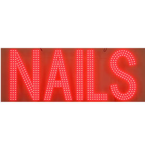 Hermosa 27x11 pulgadas <span class=keywords><strong>P</strong></span> Blanco Rojo LED Nails Letter Sign Colgando Hoja de aluminio LED Letter Board - Product Image 5