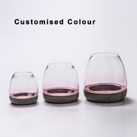 Terrarium des œufs en verre transparent d'intérieur, avec base en ciment, de haute qualité, vente en gros