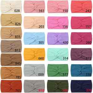 ที่คาดผมเด็ก Manotte LY-3552 สไตล์ยุโรปอเมริกัน สีพื้น ผ้าไนลอนยืดหยุ่น ลายแจ็คการ์ด แบบไขว้กว้าง - Product Image 5
