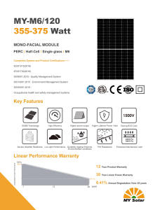 MYPVTECH Hocheffizientes 355W 360W 370W 375W Monokristallines Solarmodul für Heim- und Gewerbenutzung - Product Image 2