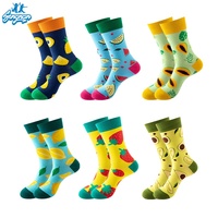 Chaussettes amusantes en gros pour hommes et femmes, style fruits, usage quotidien, confortables, respirantes, en coton, haute qualité, très vendues
