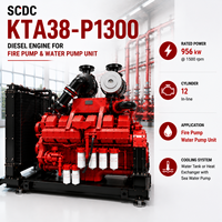 Moteur diesel turbocompressé SCDC Cum KTA38-P1300 956 kW 1300 CV 1500 tr/min 12 cylindres pour système de pompe incendie, unité de pompe à eau industrielle