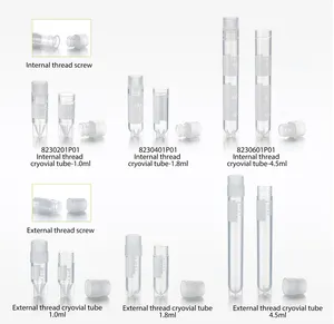 1ml High Quality Clear Plastic Test Tubes Cryovial Tube Cryogenic Tube With Different-color Caps Leak-proof
