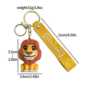 Lindo Llavero de Goma con Personaje de Dibujos Animados Simba, <span class=keywords><strong>Rey</strong></span> León 3D, Colgante de Aluminio, Duradero, Ecológico y Personalizable - Product Image 6