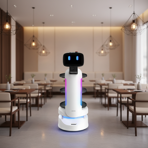 Robot de service alimentaire <span class=keywords><strong>autonome</strong></span> pour restaurants, hôtels, cafés - Livraison <span class=keywords><strong>autonome</strong></span>, recharge automatique, 3 compartiments - Product Image 3