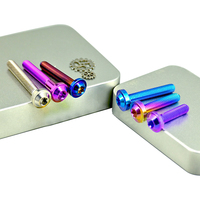 Boulons en titane M8 M10 M12 Gr2 boulons en titane gr5 boulons en acier allié anodisé bride hexagonale torx pour moto vélo boulons en titane