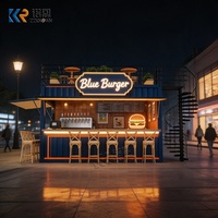 Restaurant Conteneur à Double Étage sur Toit, Café-Bar Personnalisé, Cuisine Commerciale, Kiosque Alimentaire pour Complexes et Parcs