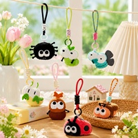 Porte-clés en peluche Kawaii en forme d'insectes (Coccinelle, Abeille, Escargot), mini-poupée, breloque de sac à dos, cadeau, vente en gros, peluches pour machine à griffes