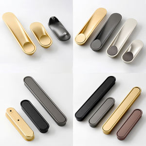 Porte d'armoire cachée encastrée en alliage de zinc moderne Poignée intégrée Placard Tiroir Insert Poignées dissimulées Boutons - Product Image 4