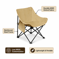 Chaise pliante de loisirs d'extérieur en acier carbone kaki, légère et portable, multi-usages, pour le camping – Stock usine