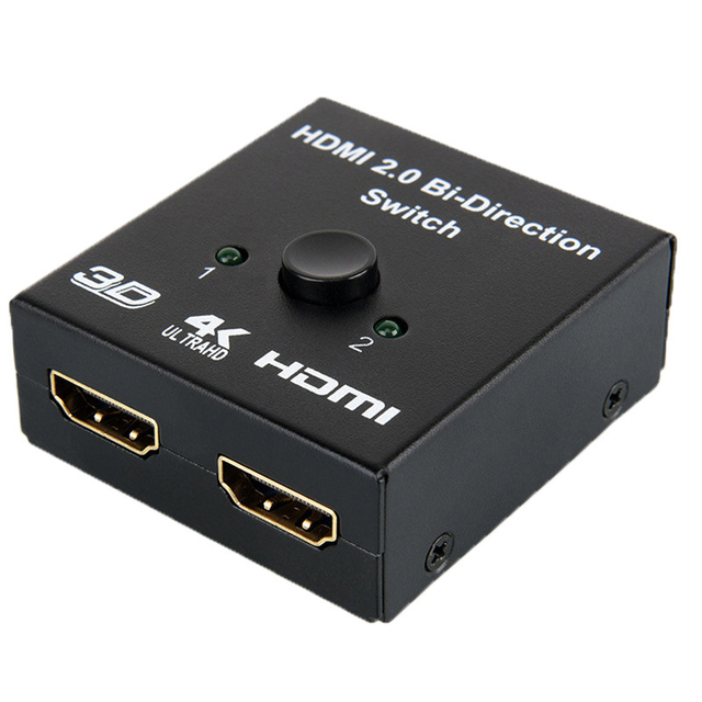 4K HDMI Bi-Direction Switch 2 X 1 HDMI Splitter 1 X 2 2 Ports HDMI Switcher Supports Ultra HD 4K 3D 1080P for PS4 Xbox
