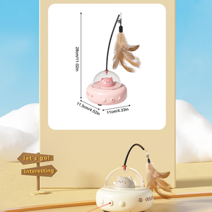 Juguete Eléctrico para Gatos, Varita con Plumas, Láser Infrarrojo, Resistente a Arañazos, con Evitación Automática de Obstáculos, UFO, Juguete Interactivo para Gatos - Product Image 4