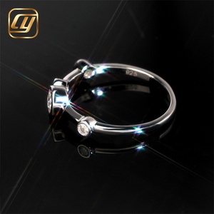 Women's Rhodium <b>Plate</b> Diamond <b>Ring</b> Round Brilliant Cut Minimalist Engagement Jewelry Lab Grown Diamonds <b>Ring</b> Classic Gift Unisex - Product Image 4
