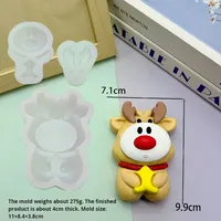 Moule en silicone en forme d'animal de Noël mignon pour la cuisson de chocolat, de mousse au chocolat française, de sucettes, de savon, moules à résine époxy