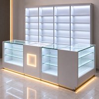 Vitrine à cigarettes sur mesure avec structure en acier renforcé, panneaux en verre trempé, rangement verrouillable, unité d'exposition pour magasin de tabac