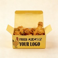 Boîtes d'emballage personnalisées pour hamburgers et frites, ailes de poulet, poulet frit, impression à l'encre de soja, emballages pour restauration rapide en gros