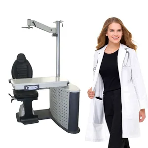 Silla y soporte para equipo oftálmico, máquina de prueba ocular CT-360 Mesa óptica para 2 instrumentos