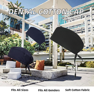 Bonnets de chirurgien unisexes de la marque Fuju, ajustables, pour usage hospitalier, en tissu de coton/polyester, accessoires - Product Image 2