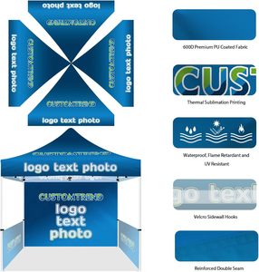 Tente pliante avec impression de logo personnalisé, design personnalisé, tente pop-up pour salon professionnel, activités de marque et ventes de produits - Product Image 4