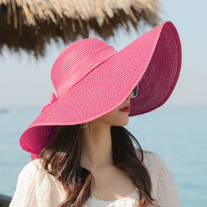 Sombrero plegable de ala ancha para <span class=keywords><strong>mujer</strong></span>, protección UV flexible, <span class=keywords><strong>visera</strong></span> enrollable con cinta para el sol para viajes de verano, <span class=keywords><strong>playa</strong></span>, pesca al aire libre para - Product Image 3