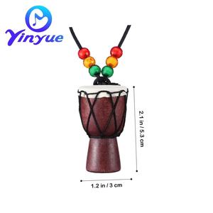 หยินเยว่ จี้กลองแอฟริกัน สร้อยคอไม้สำหรับเด็ก เครื่องประดับเครื่องดนตรี - Product Image 2