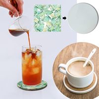 Sous-verres carrés en céramique écologiques de haute qualité 10x10cm avec base en liège pour sublimation/UV/relief 3D, finition brillante/mate/absorbante