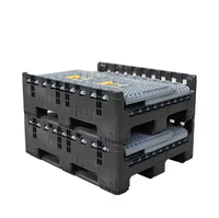 Boîte de rangement empilable pliable en plastique pour conteneur de transport de marchandises et d'équipement
