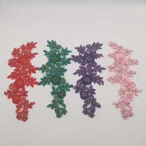 Aplique de diamantes de imitación de cuentas francesas rosas, aplique de lujo, aplique de vidrio brillante para traje de baile - Product Image 5