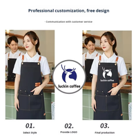 Tablier en toile imperméable et résistant à l'huile, vêtements de travail personnalisés pour la restauration, résistant aux taches, impression publicitaire, cuisine, vente en gros