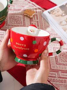 Taza de Cerámica Creativa con Diseño de Hombre de Jengibre Navideño, Taza de Agua <span class=keywords><strong>para</strong></span> Cereales y <span class=keywords><strong>Desayuno</strong></span> - Product Image 4