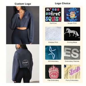 Venta caliente logotipo personalizado con capucha vestido Casual señoras suéter pulóver Jumper Tops manga larga de talla grande para mujer - Product Image 6