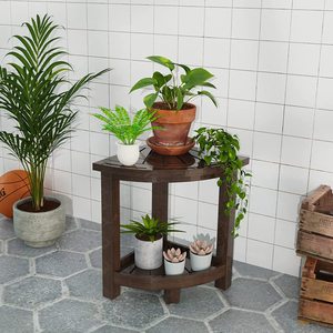 <b>Bamboo</b> Triangular Shower <b>Stool</b> Corner Bathroom Shelf Anti Slip Anti Humidity Easy Clean Natural Color - Product Image 4