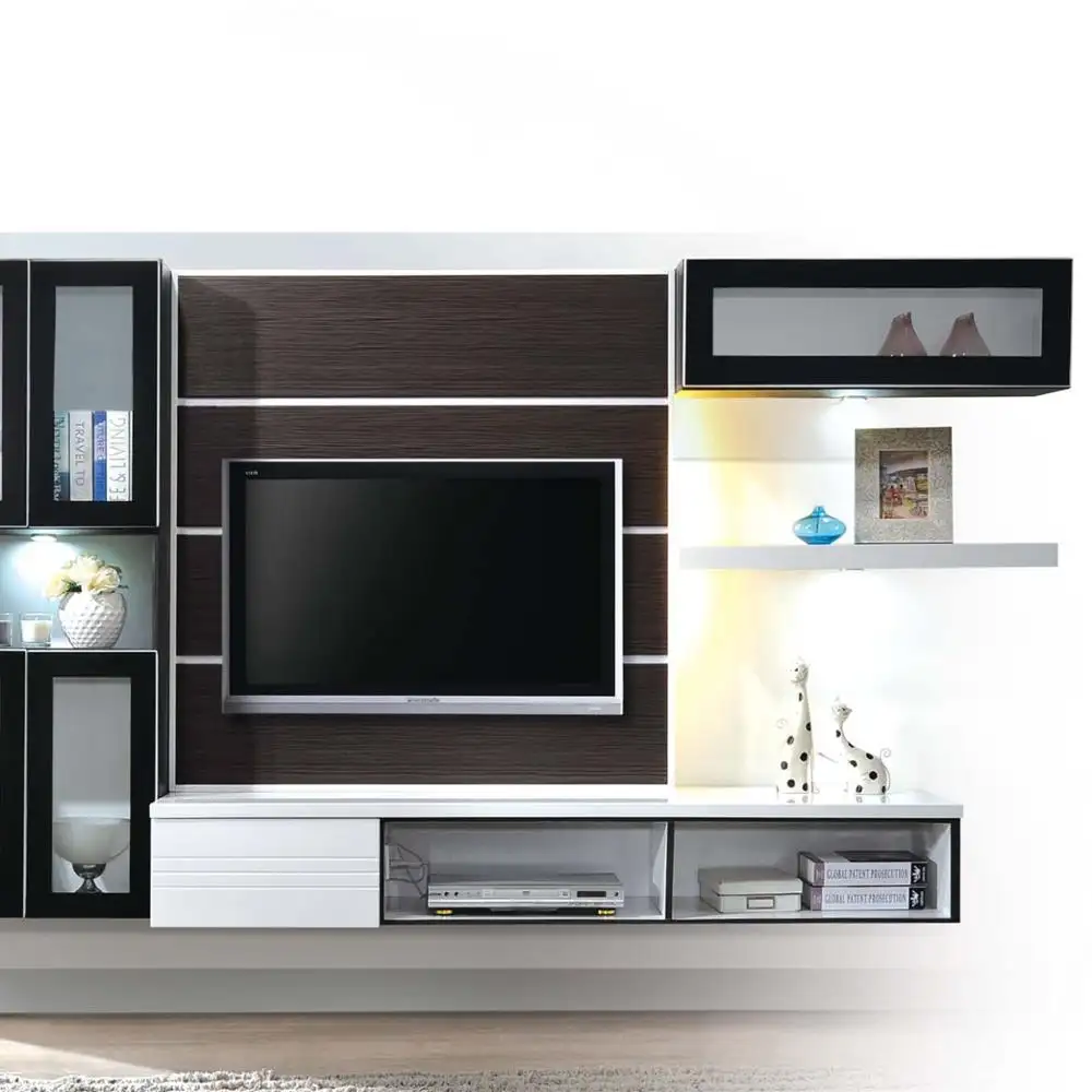 New model living room modern wood media console tv stand cabinet