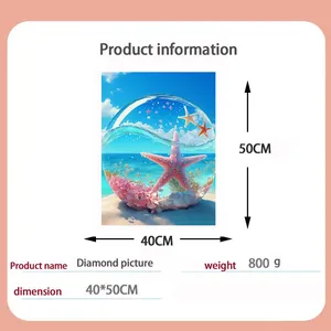 Yetişkinler için elmas boyama kitleri renkli denizyıldızı DIY tam matkap elmas sanat kitleri plaj taşlar için estetik resim sanat duvar