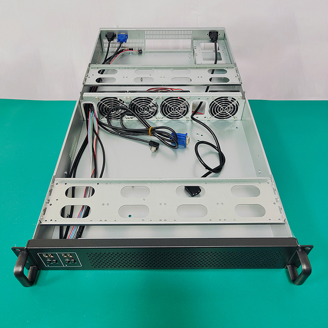 2U Horizontal ATX Server Case Twin Star Dual Motherboard Multiple Hard Drive Slots Dual Power Supply Industrial Control Rack