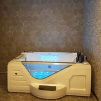 Bak Mandi Whirlpool Akrilik Modern Harga Pabrik Murah dengan Drainase untuk Dua Orang, Bak Mandi Air Panas Spa