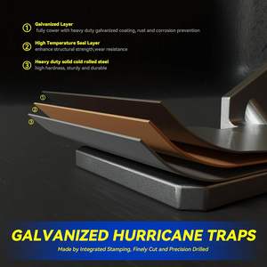 Correas para Huracanes H2.5A, Amarre Derecho, Amarre para Huracanes Galvanizado de Alta Resistencia, Paquete de 25 Correas para Huracanes, Amarres para Vigas Ampliamente Aplicables - Product Image 4