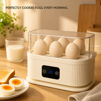 Mini Cuiseur à Œufs Électrique en Plastique avec Arrêt Automatique, Appareil de Petit-Déjeuner Multifonctionnel Portable pour Dortoir et Maison