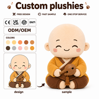 Peluche Moine Mignonne Personnalisée, Design Poisson en Bois, Certifiée CE, Tailles Personnalisées, Rembourrage Coton PP, Jouet Doux en Peluche, Fabricant OEM/ODM