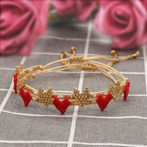 Go2boho Bohemian Colorful Hearts Handmade Woven Lover coppia Miyuki Beads bracciale bracciali di gioielli di moda con perline per le donne - Product Image 2