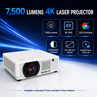 Proyector Láser para Grandes Espacios de 7500 Lúmenes con Soporte 4K, Tecnología 3LCD y Pantalla de 300 Pulgadas