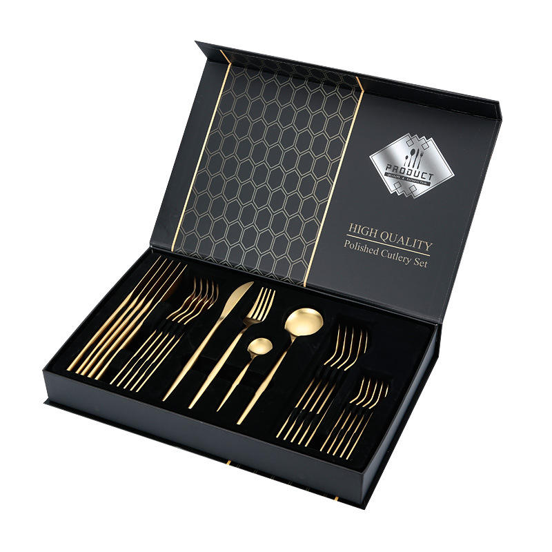 ช้อนส้อมสีทอง24ชิ้น