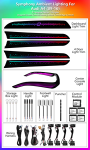 Luz Ambiental de Cielo Estrellado de 64 Colores para <span class=keywords><strong>Audi</strong></span> <span class=keywords><strong>A4</strong></span> A5 Q8 <span class=keywords><strong>B8</strong></span> 2007-2015, Lámparas de Atmósfera, Arcoíris Dinámico, Iluminación Interior Automática - Product Image 6
