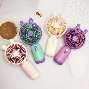 Di động ngoài trời-sử dụng có thể sạc lại USB Mini Bàn Fan dễ thương màu Blocking thiết kế mạnh mẽ gió điện làm mát không khí bảng cài đặt - Product Image 6