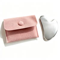 Outils de massage facial Gua Sha en métal avec étui, outils de massage Gua Sha en acier inoxydable pour le visage, les yeux, le cou, relaxation, soin de la peau, usage domestique