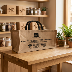 Bolsas de Yute Ecológicas con Asas Negras, Bolsas de Compras Reutilizables y Biodegradables, Logotipo Personalizado, Venta al Por Mayor - Product Image 2
