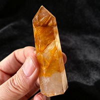 Vente en gros de tour de cristal de guérison en quartz Golden Healer, pierre précieuse naturelle polie, en forme de colonne ou de pointe, pour la décoration intérieure