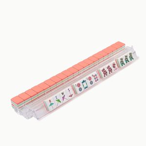 Juego de Mahjong Americano de 4 Capas Color Coral Menta, 160 Piezas, Fichas de Caballo, Joker y Viento, Acrílico Premium, Venta al por Mayor - Product Image 5