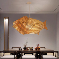 Plafonnier led suspendu en bambou au design moderne, éclairage d'intérieur, luminaire décoratif de plafond, idéal pour une cuisine, une chambre à coucher ou un restaurant, ou des escaliers